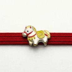 画像2: 数-suu-「午張り子帯留め」｜干支帯留め｜馬 (2)