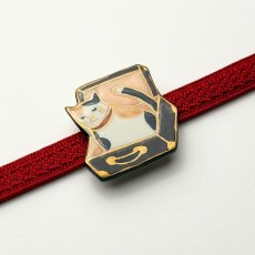 画像2: 五福さんの帯留め「トランク猫」｜清水焼 (2)