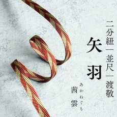 画像1: 渡敬さんのすっきり帯締め｜二部紐｜矢羽「茜雲」 (1)
