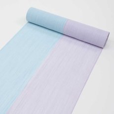 画像4: 小千谷縮 片身ぼかし「水浅葱藤」麻100％｜単衣夏きもの (4)