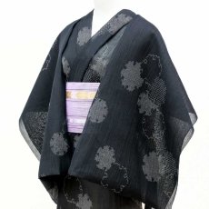 画像2: 小千谷縮「雪輪」本麻 織田工房｜単衣夏きもの (2)