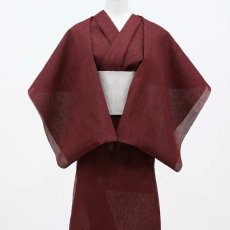 画像3: 小千谷縮 千鳥格子「蘇芳」麻100％｜単衣夏きもの (3)