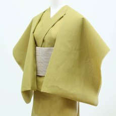 画像2: 小千谷縮 本麻 引き染無地「若草芥子」関松織物 (2)
