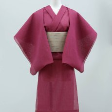 画像3: 小千谷縮 本麻 引き染無地「葡萄紫」関松織物 (3)