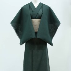 画像3: 小千谷縮 本麻 引き染無地「深碧」関松織物 (3)