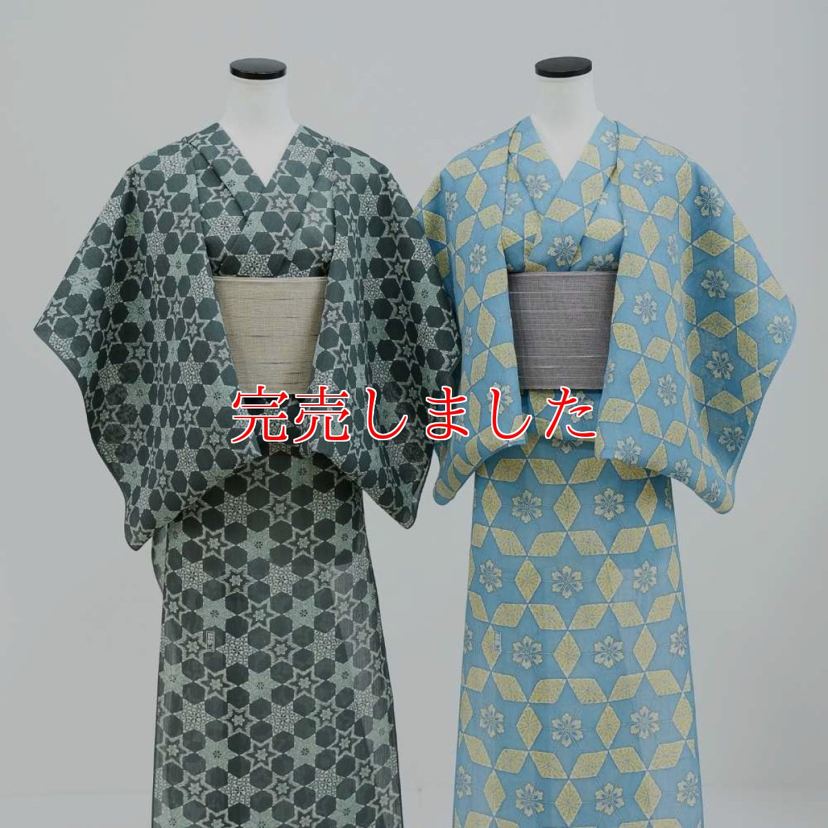 画像8: 小千谷縮×加賀染 本麻「加賀涼花」水色｜単衣夏きもの (8)