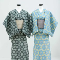 画像8: 小千谷縮×加賀染 本麻「加賀星影」深緑｜単衣夏きもの (8)