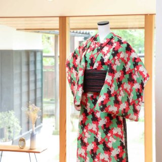浴衣「金魚と菊」白 - 普段着きものもたはん