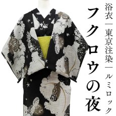 画像1: ルミロックの浴衣「フクロウの夜」｜東京注染  (1)