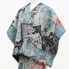 画像2: ルミロック 注染浴衣「ラッキードラゴン」綿100％刺子織 (2)
