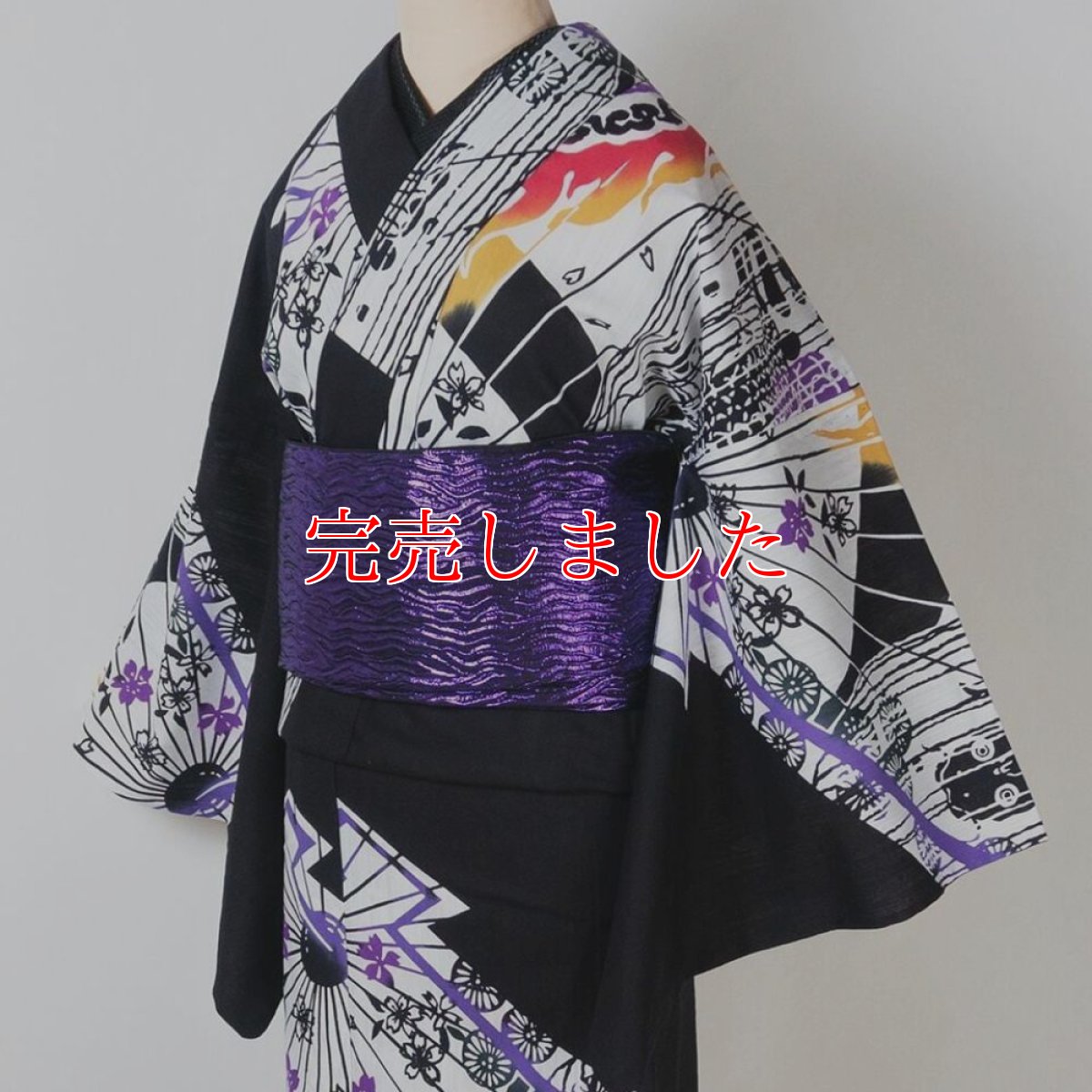 画像1: ルミロック 注染浴衣「助六」 綿100％乱絽 (1)