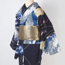 画像1: ルミロック 注染浴衣「アポロ計画」 綿麻 (1)