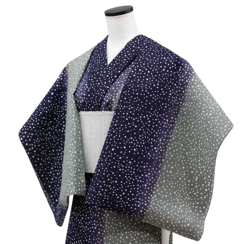 綿麻注染浴衣反物「雪中」― 東京注染・丸久商店| 普段着きものもたはん