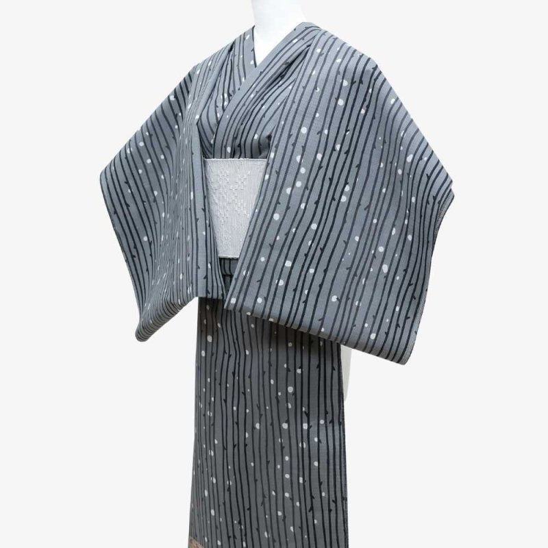 江戸染め丸久ゆかた反物　保管品 綿100％注染浴衣反物「雪に柳」― 東京注染・丸久商店| 普段着きものも