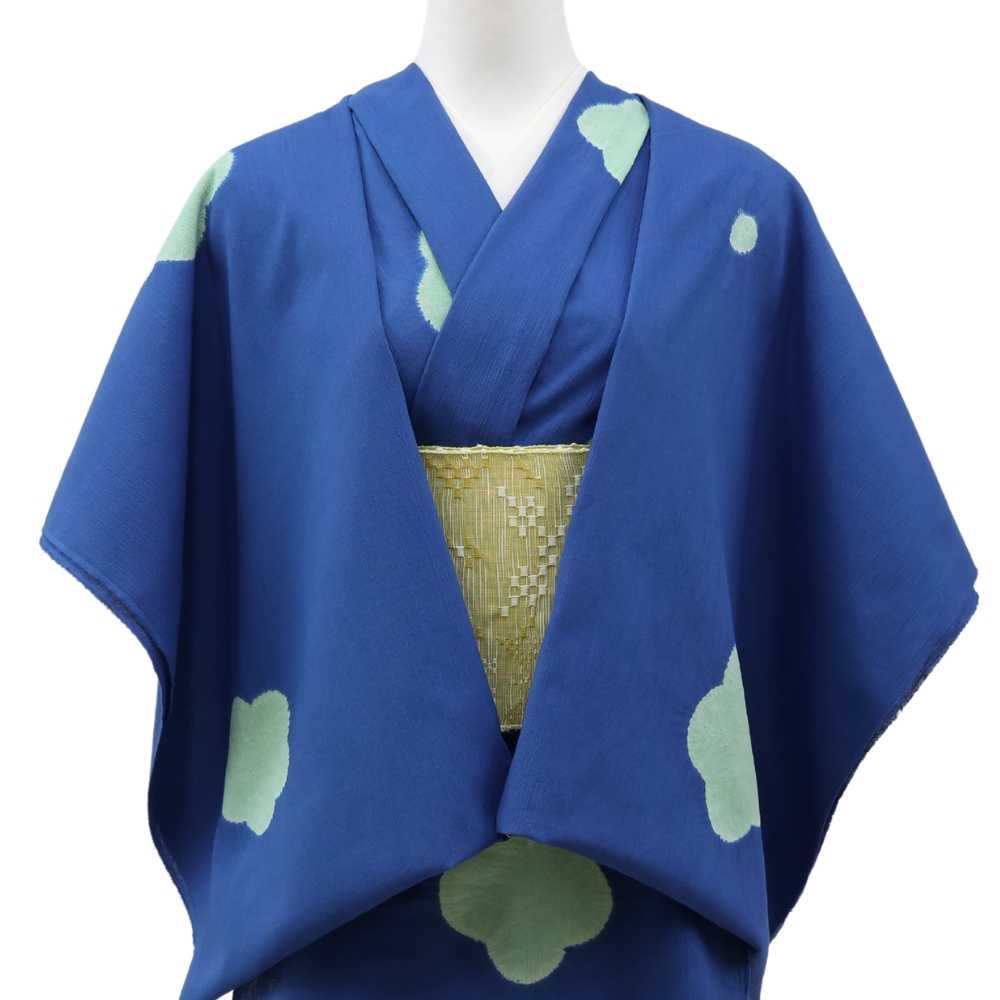 洗える木綿着物「青空に梅花」綿100％｜ひでや工房｜普段着きものもたはん