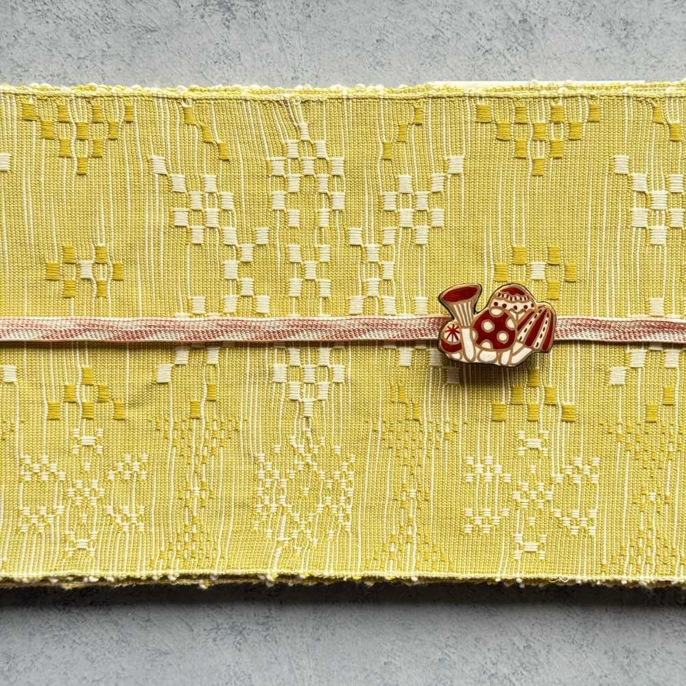 帯締め｜二分紐（矢羽模様・橙系・帯留め用）｜普段着きものもたはん