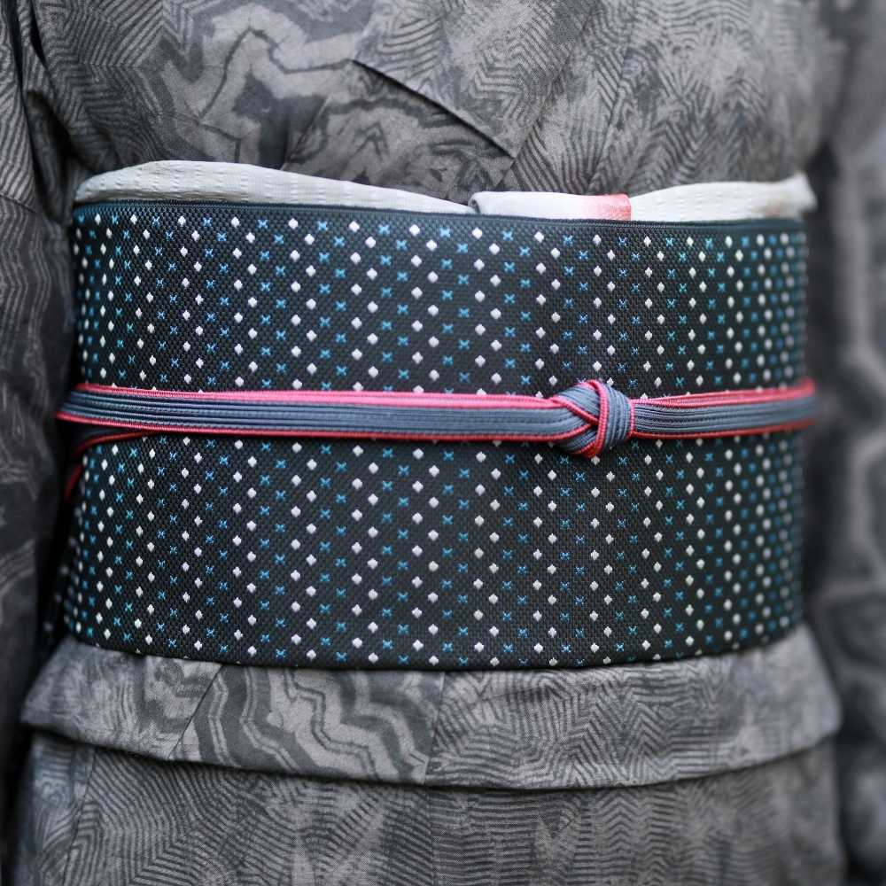 博多八寸帯「雨音」留紺|コレカラキモノ企画室|普段着きものもたはん