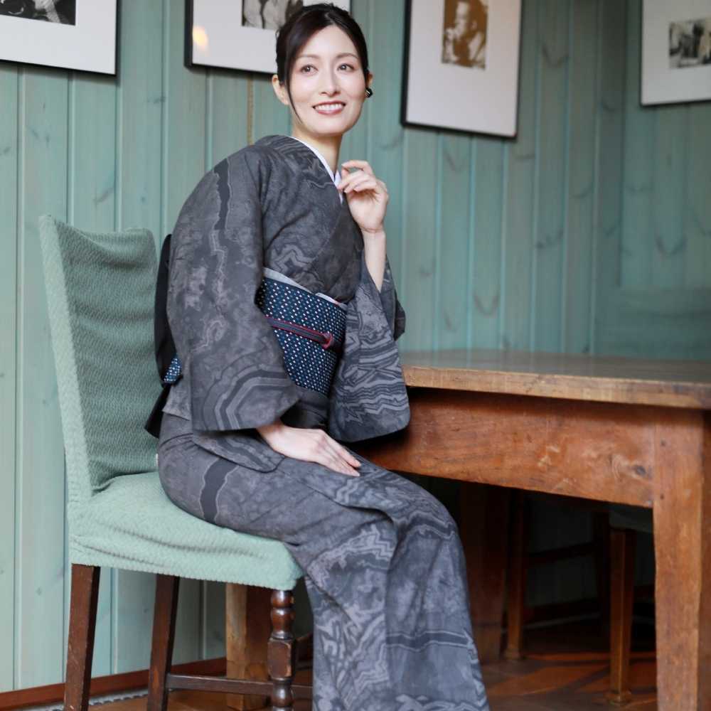 博多八寸帯「雨音」留紺|コレカラキモノ企画室|普段着きものもたはん