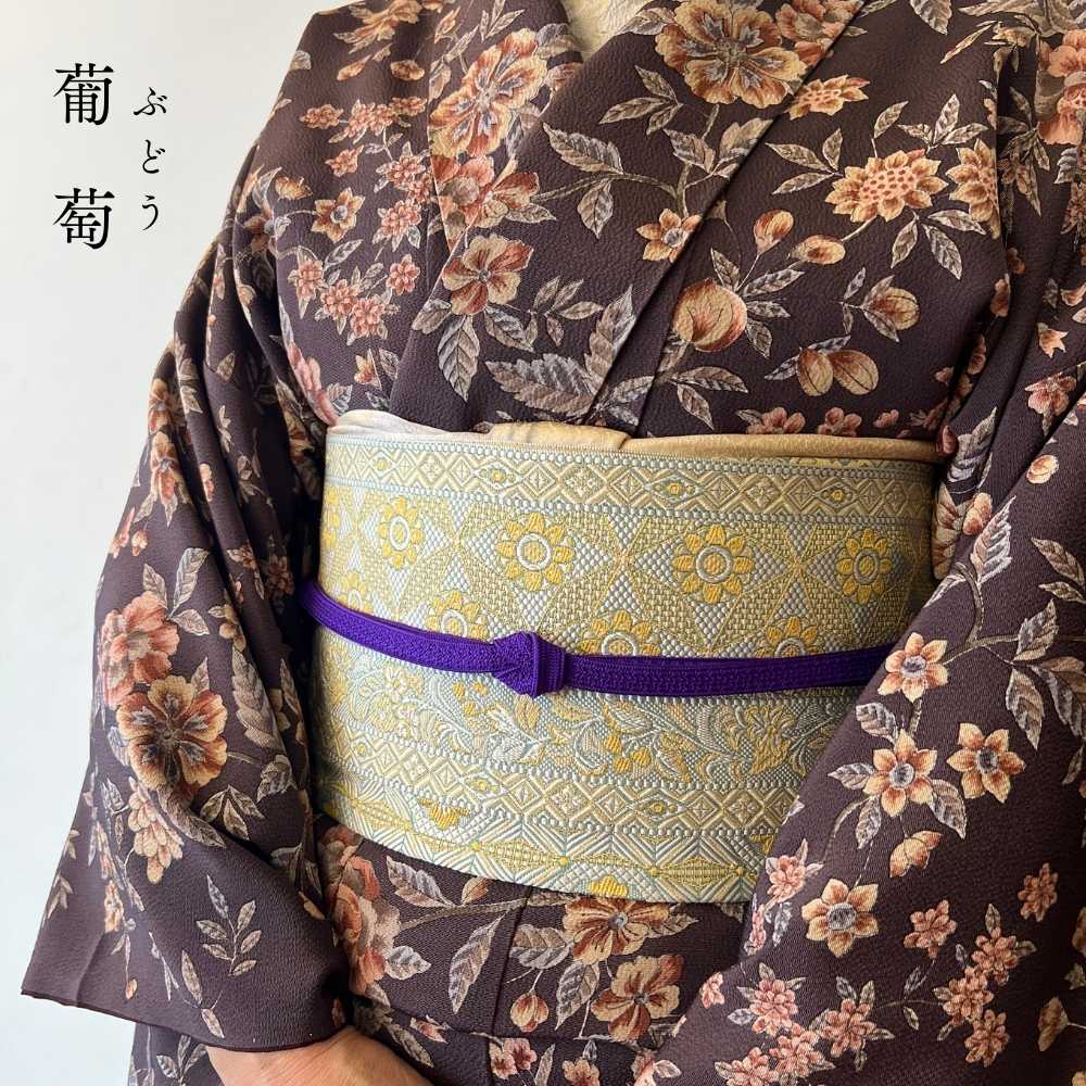 伊賀組紐の帯締め 日々紐 葡萄(紫)|渡敬謹製・もたはんオリジナル