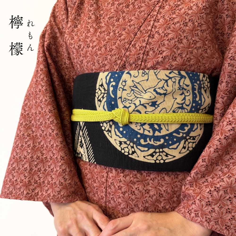 伊賀組紐の帯締め 日々紐 檸檬（黄）｜もたはんオリジナル